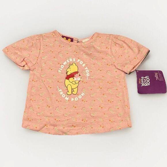 Vintage Winnie The Pooh Shirt Girls 18M Month Toddler NWT Floral All Over Print - Picture 1 of 8